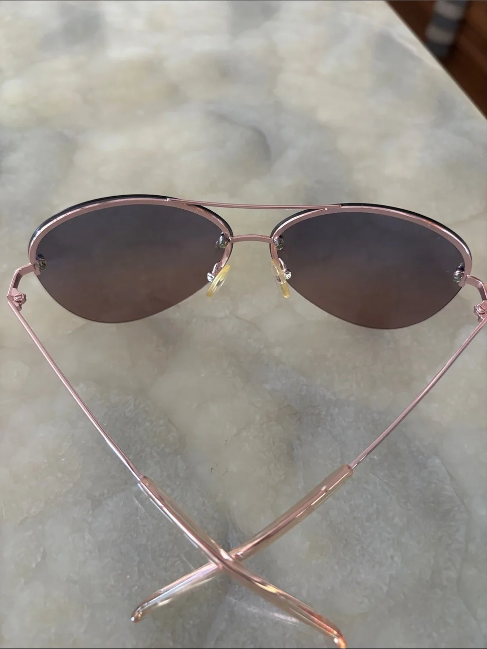 Cole Haan Women’s Rimless Cat-Eye Rosegole Sunglasses -